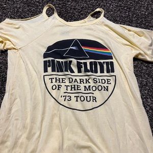 pink floyd half tee half tank shirt